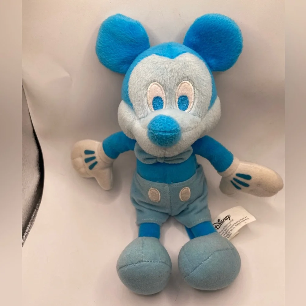 Walt Disney World Blue And White Mickey Mouse Stuffed Animal Plush Collectible. - Picture 1 of 4